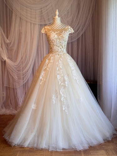 Brautkleid champagner linie - brautkleid, a-linie